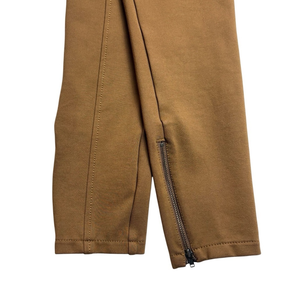 Anthropologie The Essential Slim Ponte Knit Ankle Zip Skinny Pants Size 4 Brown - Picture 9 of 16